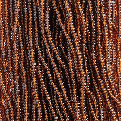 Czech Seed Beads Cut - 8/0 - Transparent Dark Topaz (500g Strung)