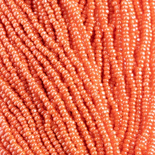 Czech Seed Beads Cut - 8/0 - Opaque Orange Luster (500g Strung)