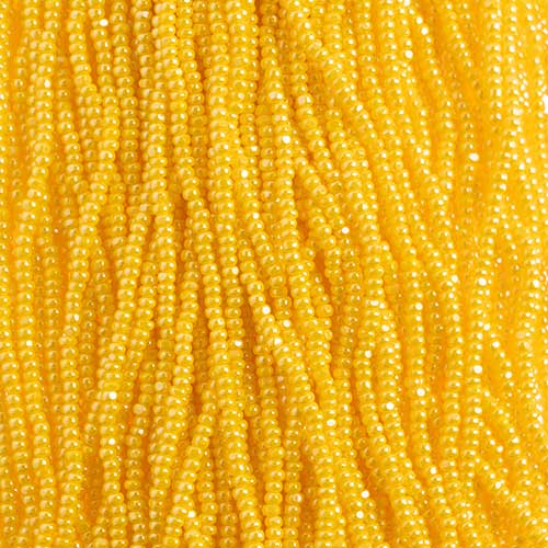 Czech Seed Beads Cut - 8/0 - Opaque Yellow Luster (500g Strung)