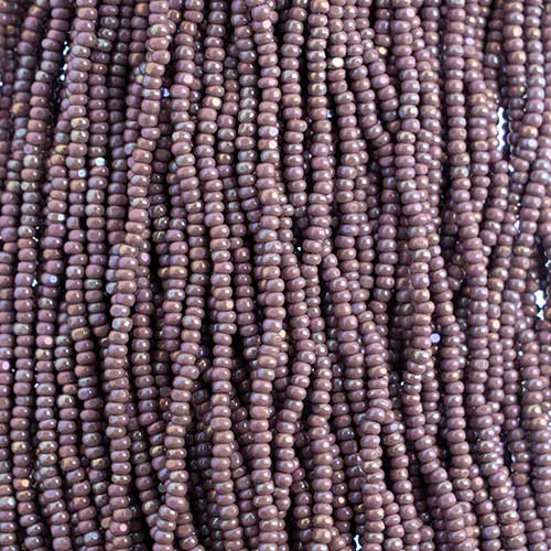 Czech Seed Beads Cut - 8/0 - Opaque Mauve Rainbow (500g Strung)