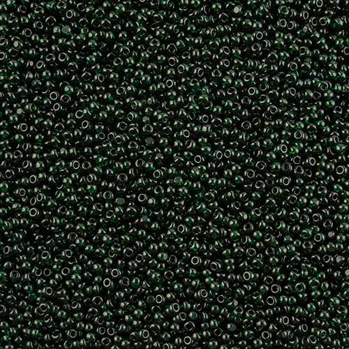 Czech Seed Beads - 11/0 - Single Cut - Transparent Dark Green (100g Pack Loose)