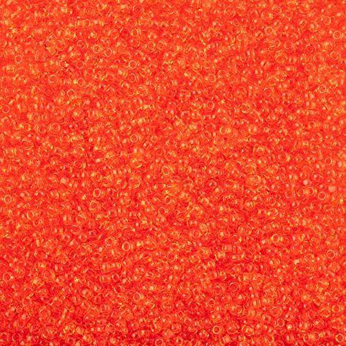 Czech Seed Beads - 11/0 - Single Cut - Transparent Orange (100g Pack Loose)