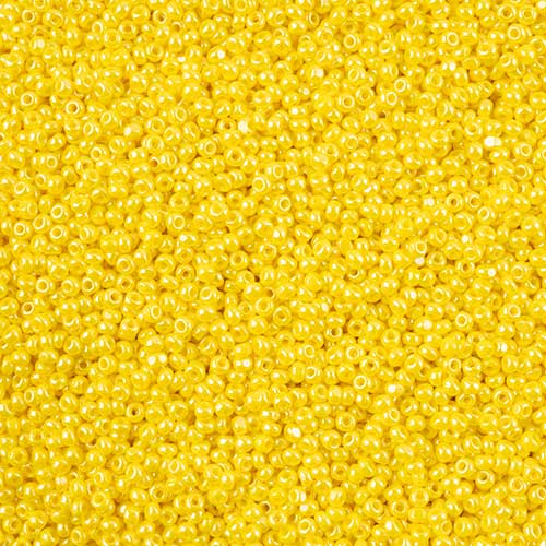 Czech Seed Beads - 11/0 - Single Cut - Opaque Yellow Luster (100g Pack Loose)