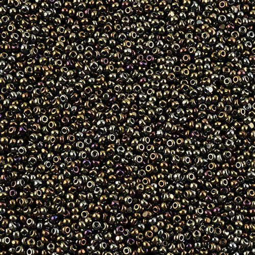 Czech Seed Beads - 11/0 - Single Cut - Metallic Brown AB (100g Pack Loose)