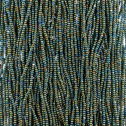 Czech Cut Seedbeads - 11/0 - Metallic Green AB (half hank