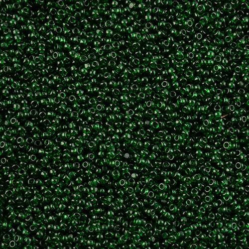 Czech Seed Beads - 11/0 - Single Cut - Transparent Medium Green (100g Pack Loose
