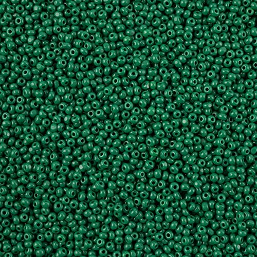 Czech Seed Beads - 11/0 - Single Cut - Opaque Medium Dark Green (100g Pack Loose