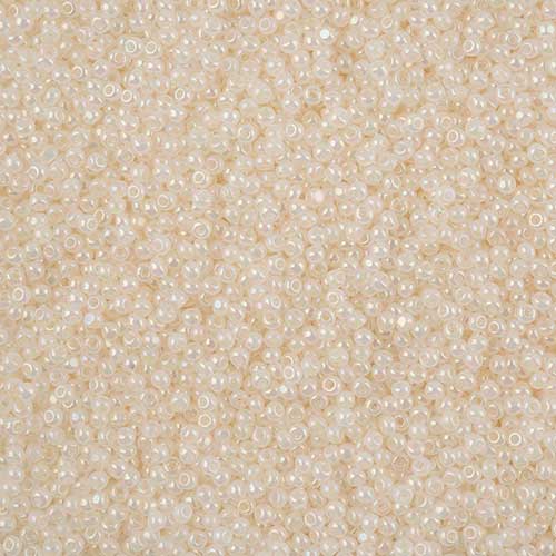 Czech Cut Seedbeads - 11/0 - Opaque Pearl White Iris (10g)