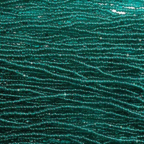 Czech - 15/0 Cut Seed Bead - Transparent Teal Green (250g Strung)