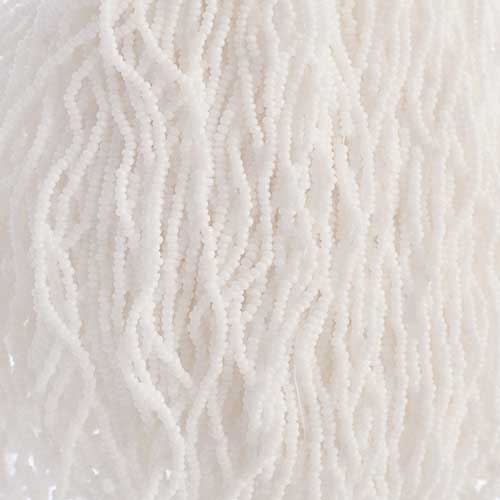 Czech - 15/0 Cut Seed Bead - Opaque White (100g Strung)