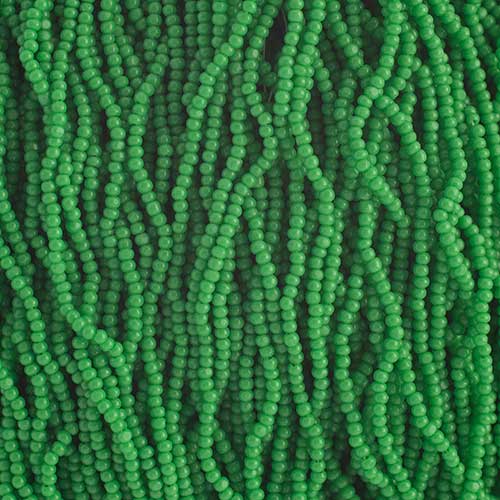 Czech - 15/0 Cut Seed Bead - Opaque Medium Green (100g Strung)