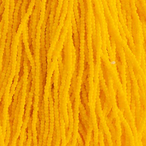 Czech - 15/0 Cut Seed Bead - Opaque Gold Yellow (100g Strung)