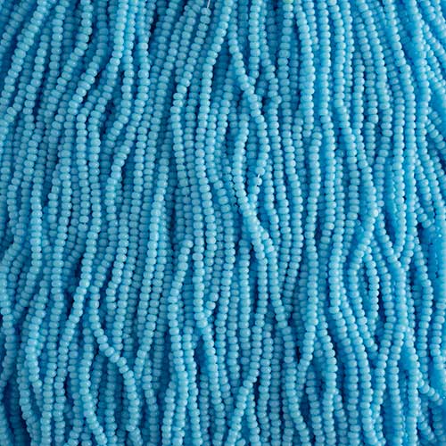Czech - 15/0 Cut Seed Bead - Opaque Light Blue (100g Strung)