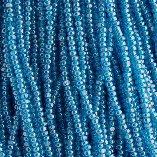 Czech - 15/0 Cut Seed Bead - Transparent Capri Blue Luster (100g Strung)