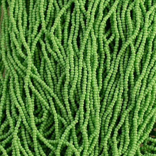Czech - 13/0 Charlotte - Opaque Light Green (500g Strung)