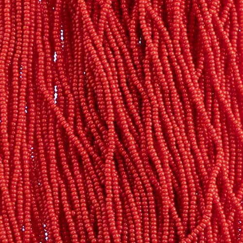 Czech - 13/0 Charlotte - Opaque Medium Red (500g Strung)