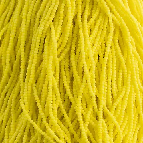 Czech - 13/0 Charlotte - Opaque Lemon Yellow Matte (500g Strung)