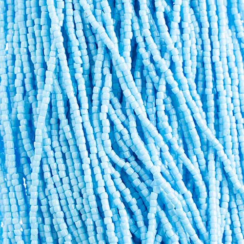 Czech - 10/0 - 3-cut Seed Beads - Opaque Light Blue (pkg strung)