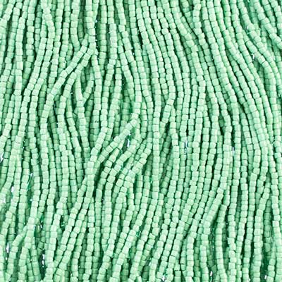 Czech - 10/0 - 3-cut Seed Beads - Opaque Medium/Dark Green (pkg strung)