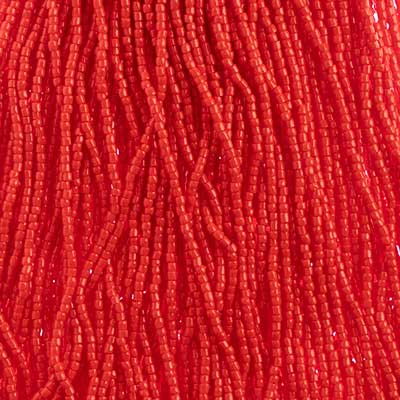 Czech - 10/0 - 3-cut Seed Beads - Opaque Light Red (pkg strung)