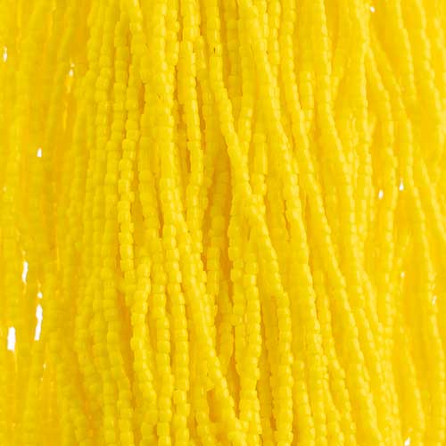 Czech - 10/0 - 3-cut Seed Beads - Opaque Lemon Yellow (pkg strung)