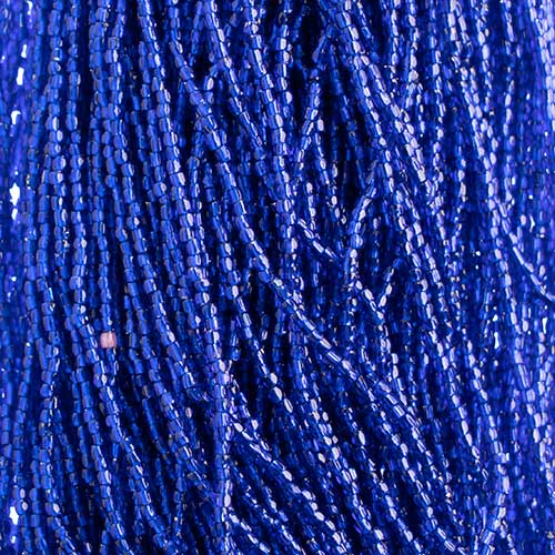 Czech - 10/0 - 3-cut Seed Beads - Silver Lined Royal Blue (pkg strung)