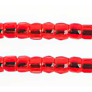 Czech - 10/0 - 3-cut Seed Beads - Silver Lined Red (pkg strung)
