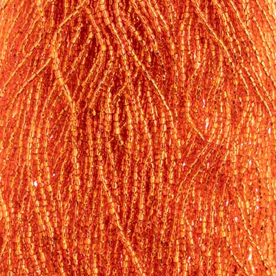 Czech - 10/0 - 3-cut Seed Beads - Silver Lined Orange (pkg strung)