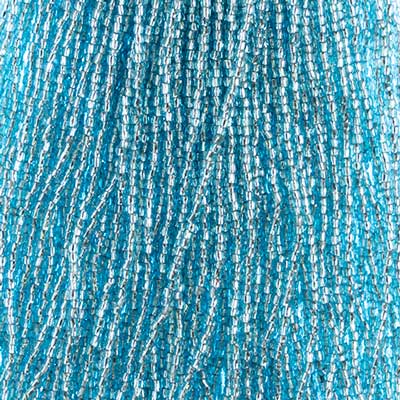 Czech - 10/0 - 3-cut Seed Beads - Silver Lined Aqua (pkg strung)