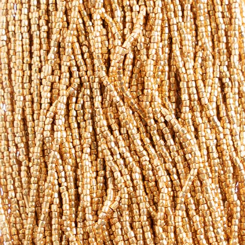 Czech - 10/0 - 3-cut Seed Beads - Gold Premium (pkg strung)