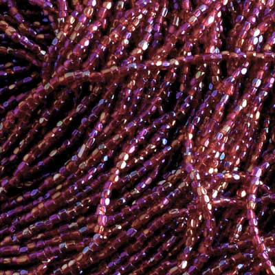 Czech - 10/0 - 3-cut Seed Beads - Transparent Dark Red Iris (pkg strung)