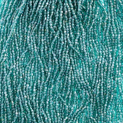 Czech - 10/0 - 3-cut Seed Beads - Transparent Blue Zircon Luster (pkg strung)
