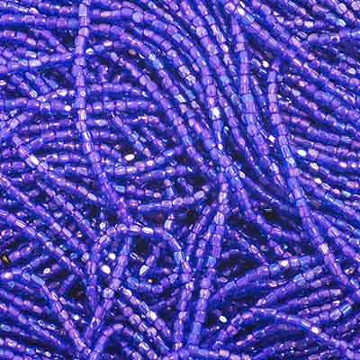 Czech - 10/0 - 3-cut Seed Beads - Opaque Sapphire/ Pink-Lined Rainbow (pkg strun