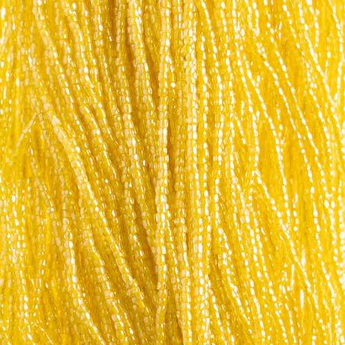 Czech - 10/0 - 3-cut Seed Beads - Crystal/Yellow (pkg strung)