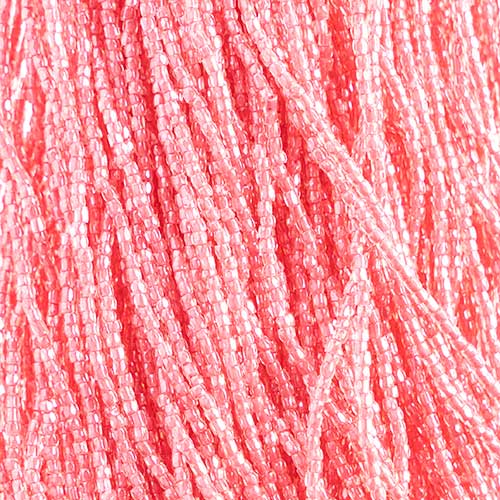 Czech - 10/0 - 3-cut Seed Beads - Crystal/Dark Pink (pkg strung)