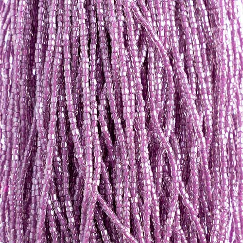 Czech - 10/0 - 3-cut Seed Beads - Crystal/Purple (pkg strung)
