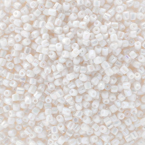 Czech Seed Beads 3Cut - 9/0 - Opaque White Rainbow (100g)