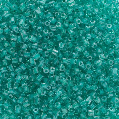 Czech Seed Beads 3Cut - 9/0 - Transparent Crystal Green Color Lined (100g)