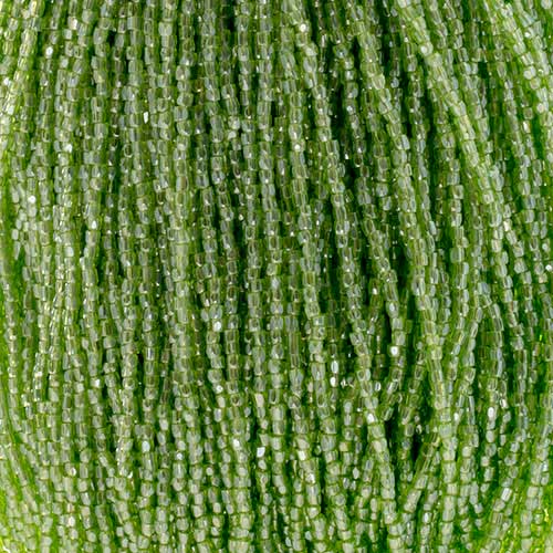 Czech Seed Beads 3Cut - 9/0 - Transparent Light Green Luster (pkg strung)