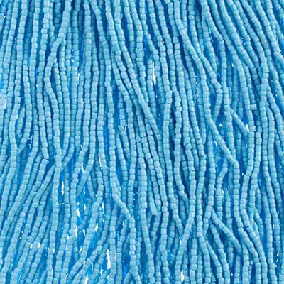 Czech - 12/0 - 3-cut Seed Beads - Opaque Light Blue (pkg strung)