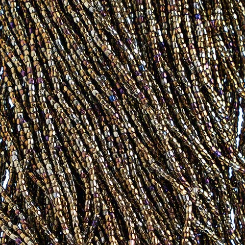 Czech - 12/0 - 3-cut Seed Beads - Opaque Brown Iris (pkg strung)