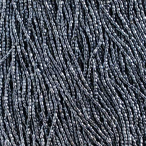 Czech - 12/0 - 3-cut Seed Beads - Metallic Gunmetal (pkg strung)