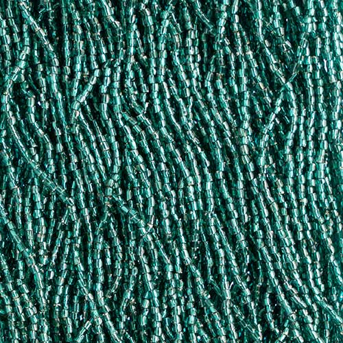 Czech - 12/0 - 3-cut Seed Beads - Silver Lined Teal Green (pkg strung)