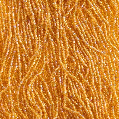Czech - 12/0 - 3-cut Seed Beads - Transparent Medium Topaz Rainbow (pkg strung)