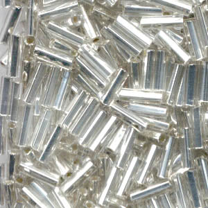 Czech Bugles - #3 Bugles - Silver Lined Crystal (20 grams)