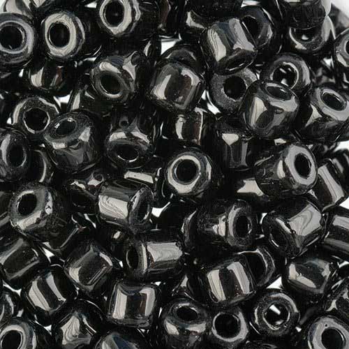 Czech Glass Beads - 4.5mm Rola - Opaque Black (tube)