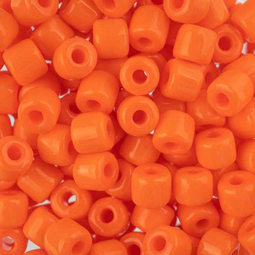 Czech Glass Beads - 4.5mm Rola - Opaque Orange (tube)