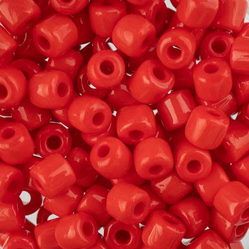 Czech Glass Beads - 4.5mm Rola - Opaque Red (tube)