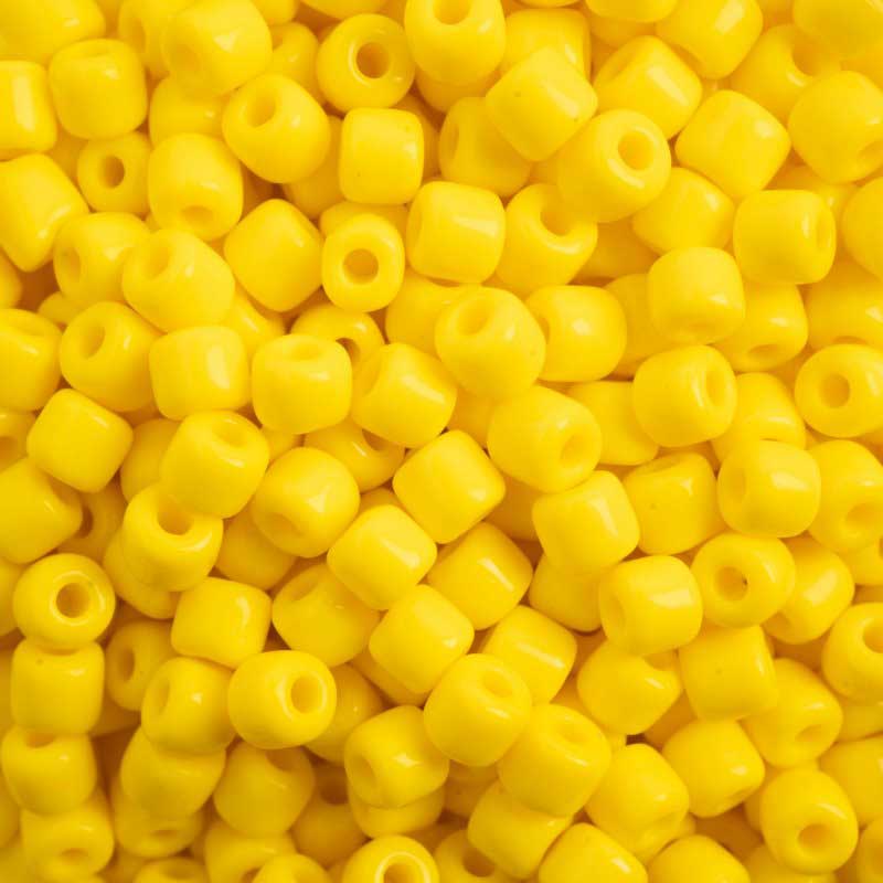 Czech Glass Beads - 4.5mm Rola - Opaque Yellow (tube)