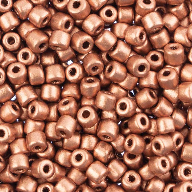 Czech Glass Beads - 4.5mm Rola - Metallic Copper (tube)